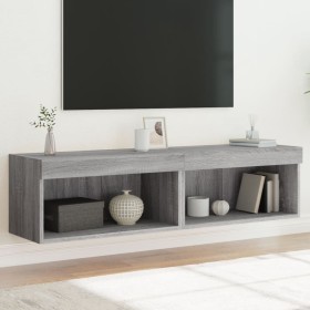 vidaXL TV-Schränke mit LED-Leuchten 2 Stk. Grau Sonoma 60x30x30 cm