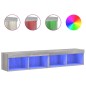 vidaXL TV-Schränke mit LED-Leuchten 2 Stk. Grau Sonoma 80x30x30 cm vidaXL TV-Schränke mit LED-Leuchten 2 Stk. Grau Sonoma 80x30x30 cm