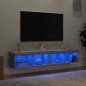 vidaXL TV-Schränke mit LED-Leuchten 2 Stk. Grau Sonoma 80x30x30 cm vidaXL TV-Schränke mit LED-Leuchten 2 Stk. Grau Sonoma 80x30x30 cm