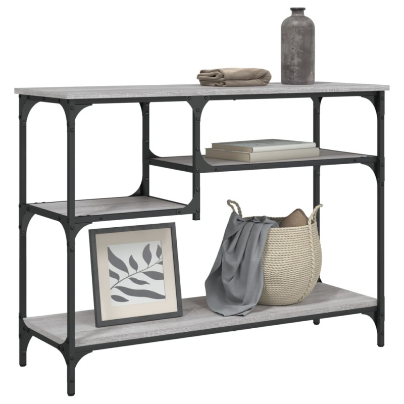 vidaXL Konsolentisch mit Ablagen Grau Sonoma 100x35x75 cm vidaXL Konsolentisch mit Ablagen Grau Sonoma 100x35x75 cm