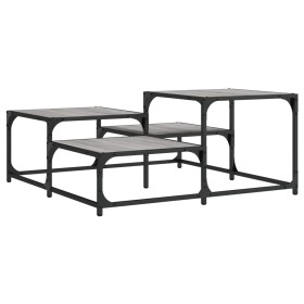 vidaXL Couchtisch Grau Sonoma 87,5x87,5x40 cm Holzwerkstoff