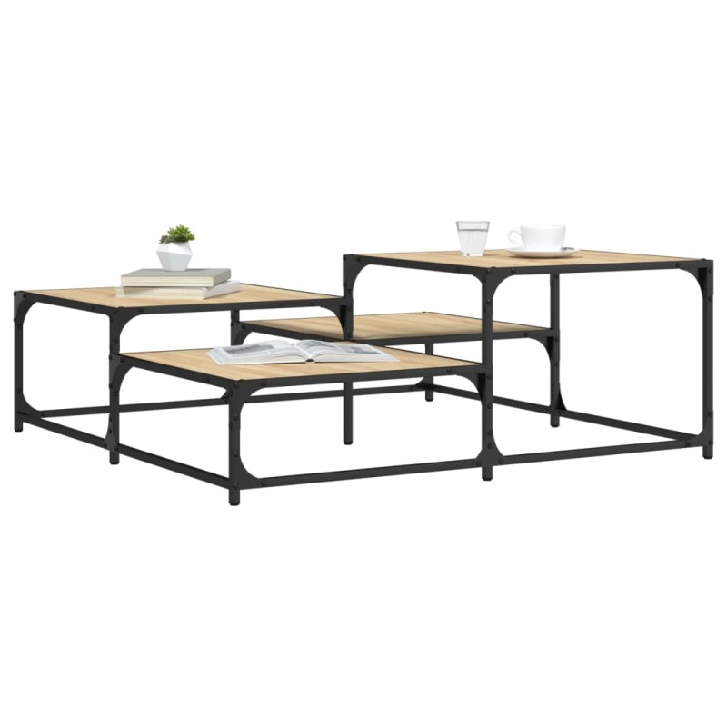 vidaXL Couchtisch Sonoma-Eiche 107x107x40 cm Holzwerkstoff vidaXL Couchtisch Sonoma-Eiche 107x107x40 cm Holzwerkstoff