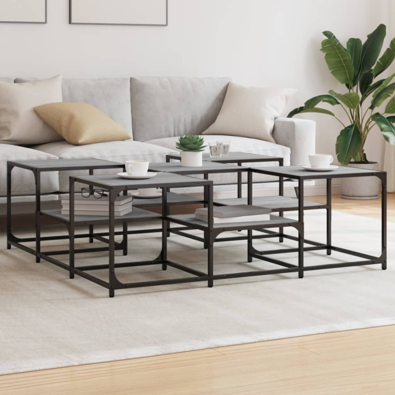 vidaXL Couchtisch Grau Sonoma 121x121x40 cm Holzwerkstoff vidaXL Couchtisch Grau Sonoma 121x121x40 cm Holzwerkstoff