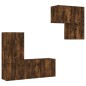 vidaXL 4-tlg. Wohnwand Räuchereiche Holzwerkstoff vidaXL 4-tlg. Wohnwand Räuchereiche Holzwerkstoff