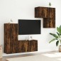 vidaXL 4-tlg. Wohnwand Räuchereiche Holzwerkstoff vidaXL 4-tlg. Wohnwand Räuchereiche Holzwerkstoff