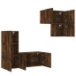 vidaXL 4-tlg. Wohnwand Räuchereiche Holzwerkstoff vidaXL 4-tlg. Wohnwand Räuchereiche Holzwerkstoff
