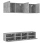 vidaXL 5-tlg. Wohnwand Betongrau Holzwerkstoff vidaXL 5-tlg. Wohnwand Betongrau Holzwerkstoff