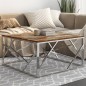 vidaXL Couchtisch Silbern Edelstahl und Altholz Massiv vidaXL Couchtisch Silbern Edelstahl und Altholz Massiv