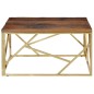 vidaXL Couchtisch Golden Edelstahl und Massivholz vidaXL Couchtisch Golden Edelstahl und Massivholz