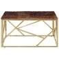 vidaXL Couchtisch Golden Edelstahl und Massivholz vidaXL Couchtisch Golden Edelstahl und Massivholz