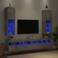 vidaXL TV-Schränke mit LED-Leuchten 2 Stk. Betongrau 30,5x30x102 cm vidaXL TV-Schränke mit LED-Leuchten 2 Stk. Betongrau 30,5x30x102 cm
