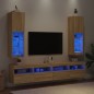 vidaXL TV-Schränke mit LED-Leuchten 2 Stk. Sonoma-Eiche 30,5x30x102 cm vidaXL TV-Schränke mit LED-Leuchten 2 Stk. Sonoma-Eiche 30,5x30x102 cm