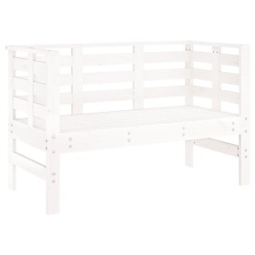 vidaXL Gartenbank Weiß 111,5x53x71 cm Massivholz Kiefer