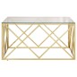 vidaXL Couchtisch Golden Edelstahl und Hartglas vidaXL Couchtisch Golden Edelstahl und Hartglas