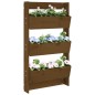 vidaXL Wand-Pflanzkübel mit 3 Fächern 60x18,5x110 cm Honigbraun Holz vidaXL Wand-Pflanzkübel mit 3 Fächern 60x18,5x110 cm Honigbraun Holz