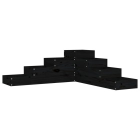 vidaXL Pflanzentreppe 4 Stufen 106x104,5x36 cm Schwarz Massivholz
