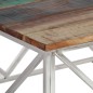 vidaXL Couchtisch Silbern Edelstahl und Altholz Massiv vidaXL Couchtisch Silbern Edelstahl und Altholz Massiv
