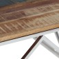 vidaXL Couchtisch Silbern Edelstahl und Altholz Massiv vidaXL Couchtisch Silbern Edelstahl und Altholz Massiv