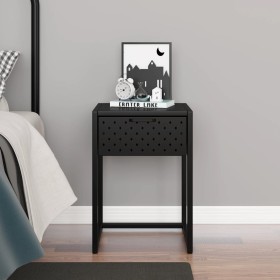 vidaXL Nachttisch Schwarz 38x35x54 cm Stahl