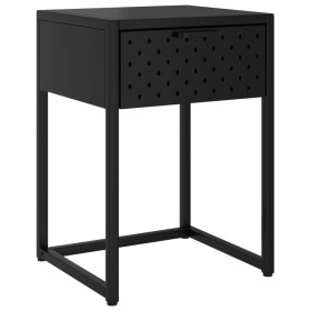 vidaXL Nachttisch Schwarz 38x35x54 cm Stahl