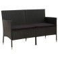vidaXL Gartensofa 3-Sitzer mit Kissen Schwarz Poly Rattan vidaXL Gartensofa 3-Sitzer mit Kissen Schwarz Poly Rattan