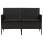vidaXL Gartensofa 3-Sitzer mit Kissen Schwarz Poly Rattan vidaXL Gartensofa 3-Sitzer mit Kissen Schwarz Poly Rattan
