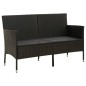 vidaXL Gartensofa 3-Sitzer mit Kissen Schwarz Poly Rattan vidaXL Gartensofa 3-Sitzer mit Kissen Schwarz Poly Rattan