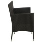 vidaXL Gartensofa 3-Sitzer mit Kissen Schwarz Poly Rattan vidaXL Gartensofa 3-Sitzer mit Kissen Schwarz Poly Rattan