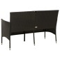 vidaXL Gartensofa 3-Sitzer mit Kissen Schwarz Poly Rattan vidaXL Gartensofa 3-Sitzer mit Kissen Schwarz Poly Rattan