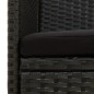 vidaXL Gartensofa 3-Sitzer mit Kissen Schwarz Poly Rattan vidaXL Gartensofa 3-Sitzer mit Kissen Schwarz Poly Rattan