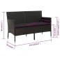 vidaXL Gartensofa 3-Sitzer mit Kissen Schwarz Poly Rattan vidaXL Gartensofa 3-Sitzer mit Kissen Schwarz Poly Rattan