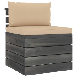 Garten-Paletten-Mittelsofa mit Kissen Kiefernholz