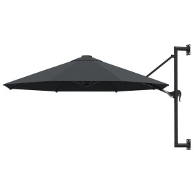 vidaXL Sonnenschirm Wandmontage mit Metallmast 300 cm Anthrazit