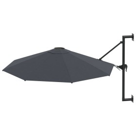 vidaXL Sonnenschirm Wandmontage mit Metallmast 300 cm Anthrazit