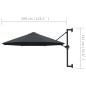 vidaXL Sonnenschirm Wandmontage mit Metallmast 300 cm Anthrazit vidaXL Sonnenschirm Wandmontage mit Metallmast 300 cm Anthrazit