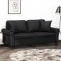 vidaXL 2-Sitzer-Sofa mit Zierkissen Schwarz 140 cm Kunstleder vidaXL 2-Sitzer-Sofa mit Zierkissen Schwarz 140 cm Kunstleder