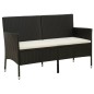 vidaXL Gartensofa 3-Sitzer mit Kissen Schwarz Poly Rattan vidaXL Gartensofa 3-Sitzer mit Kissen Schwarz Poly Rattan