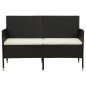 vidaXL Gartensofa 3-Sitzer mit Kissen Schwarz Poly Rattan vidaXL Gartensofa 3-Sitzer mit Kissen Schwarz Poly Rattan