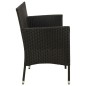vidaXL Gartensofa 3-Sitzer mit Kissen Schwarz Poly Rattan vidaXL Gartensofa 3-Sitzer mit Kissen Schwarz Poly Rattan