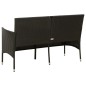 vidaXL Gartensofa 3-Sitzer mit Kissen Schwarz Poly Rattan vidaXL Gartensofa 3-Sitzer mit Kissen Schwarz Poly Rattan