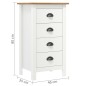 vidaXL Sideboard Hill Weiß 46x35x80 cm Massivholz Kiefer vidaXL Sideboard Hill Weiß 46x35x80 cm Massivholz Kiefer