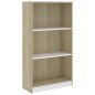 vidaXL Bücherregal 3 Fächer Weiß&Sonoma-Eiche 60x24x109 Holzwerkstoff vidaXL Bücherregal 3 Fächer Weiß&Sonoma-Eiche 60x24x109 Holzwerkstoff