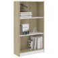 vidaXL Bücherregal 3 Fächer Weiß&Sonoma-Eiche 60x24x109 Holzwerkstoff vidaXL Bücherregal 3 Fächer Weiß&Sonoma-Eiche 60x24x109 Holzwerkstoff