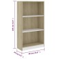 vidaXL Bücherregal 3 Fächer Weiß&Sonoma-Eiche 60x24x109 Holzwerkstoff vidaXL Bücherregal 3 Fächer Weiß&Sonoma-Eiche 60x24x109 Holzwerkstoff
