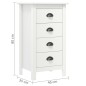 vidaXL Sideboard Hill Weiß 46x35x80 cm Massivholz Kiefer vidaXL Sideboard Hill Weiß 46x35x80 cm Massivholz Kiefer