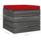 Garten-Paletten-Hocker 2 Stk. mit Kissen Kiefer Massivholz Garten-Paletten-Hocker 2 Stk. mit Kissen Kiefer Massivholz