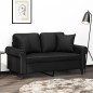 vidaXL 2-Sitzer-Sofa mit Zierkissen Schwarz 120 cm Kunstleder vidaXL 2-Sitzer-Sofa mit Zierkissen Schwarz 120 cm Kunstleder