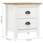 vidaXL Nachttisch Hill 2 Stk. Weiß 46x35x49,5 cm Massivholz Kiefer vidaXL Nachttisch Hill 2 Stk. Weiß 46x35x49,5 cm Massivholz Kiefer