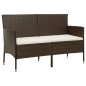 vidaXL Gartensofa 3-Sitzer mit Kissen Braun Poly Rattan vidaXL Gartensofa 3-Sitzer mit Kissen Braun Poly Rattan