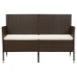 vidaXL Gartensofa 3-Sitzer mit Kissen Braun Poly Rattan vidaXL Gartensofa 3-Sitzer mit Kissen Braun Poly Rattan
